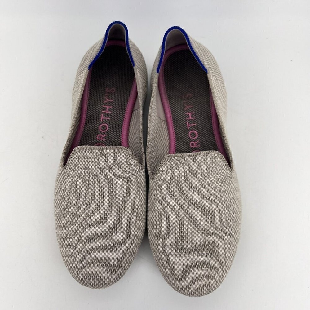 Rothy’s The Loafer Women Size 8 W Knit Flat Slip On Shoes Beige - Picture 9 of 11